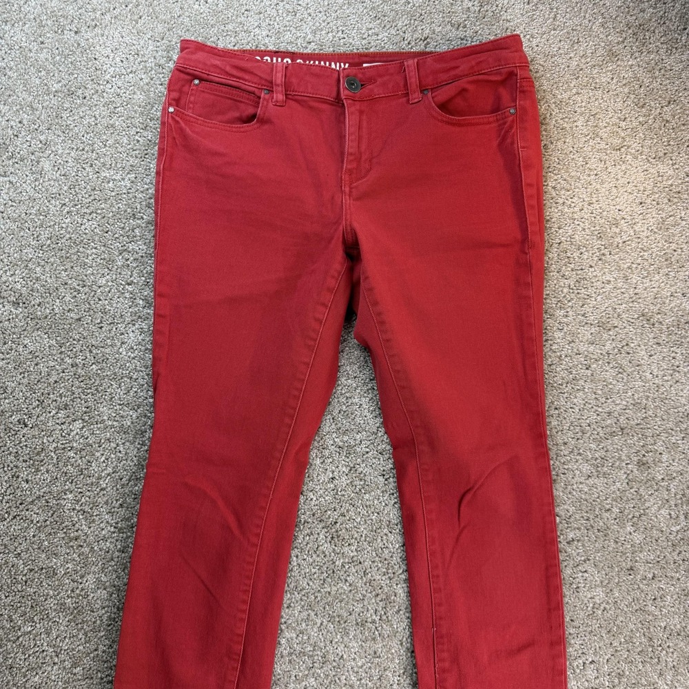 DKNY Jeans Soho Skinny Jeans Womens 8 Red Slim Stretch 5 Pocket Denim Pants